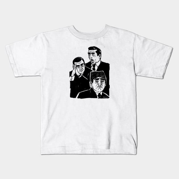 The Faces of Michael Scott Kids T-Shirt by goldsuit